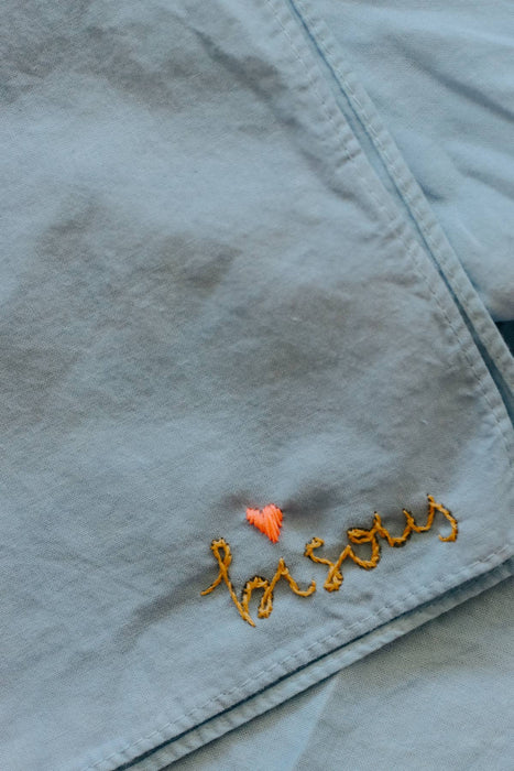 BISOUs Cotton Bandana, Hand Embroidered &  Hand Dyed 