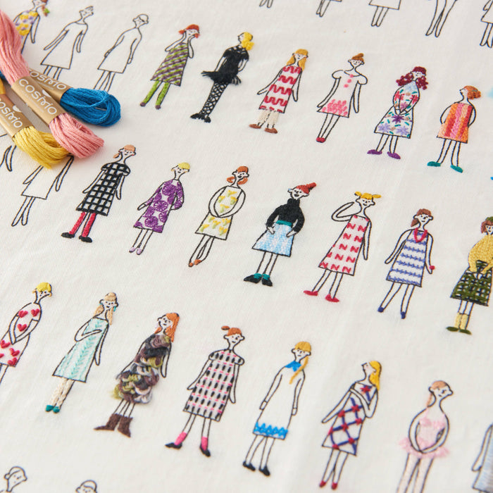 COSMO 100 Ladies Pattern Embroidery Fabric