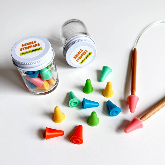 Jar of Knitting Needle Stoppers