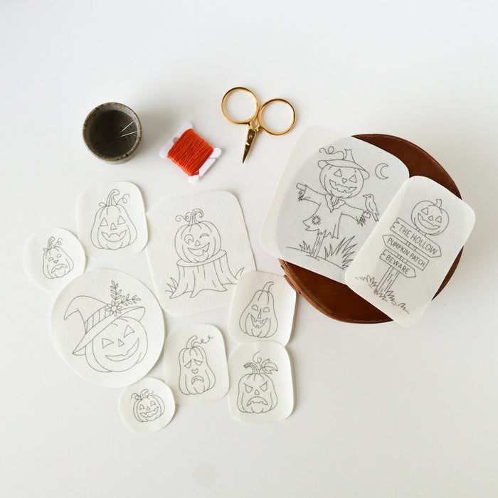 Jack O'Lantern Stick and Stitch Embroidery Patterns