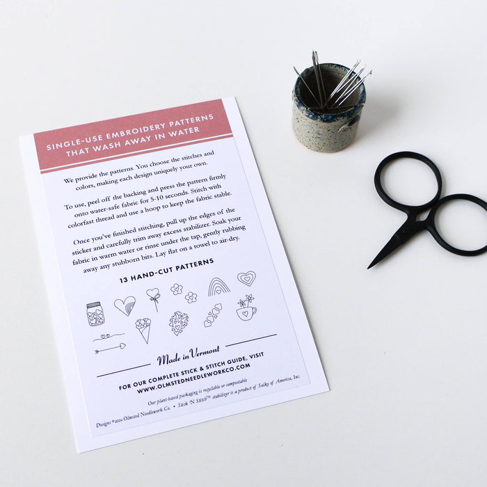 Hearts Stick and Stitch Embroidery Patterns