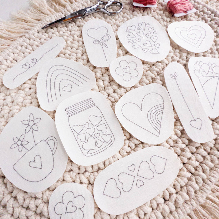 Hearts Stick and Stitch Embroidery Patterns