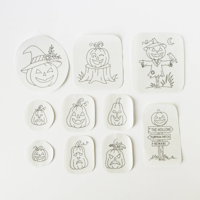 Jack O'Lantern Stick and Stitch Embroidery Patterns
