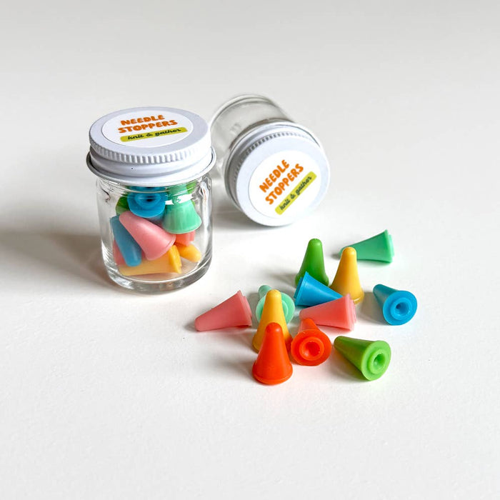 Jar of Knitting Needle Stoppers