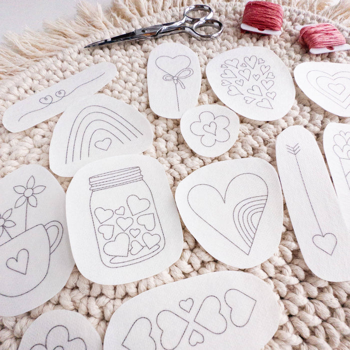 Hearts Stick and Stitch Embroidery Patterns