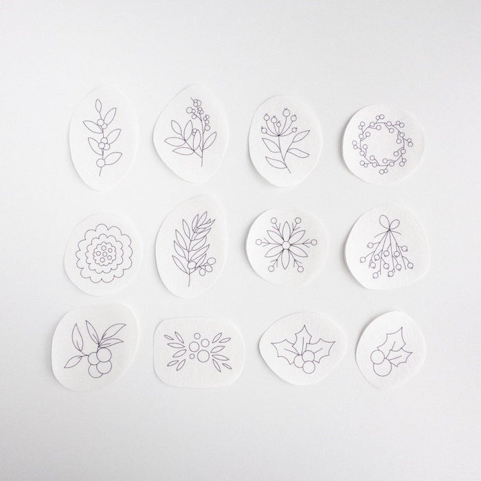 Winter Berry Stick and Stitch Embroidery Designs