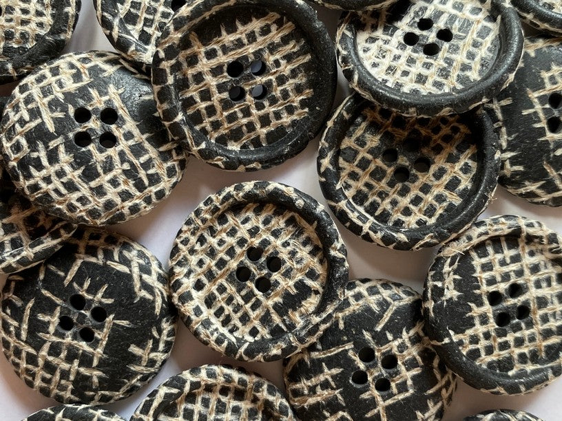 Recycled Wood Sawdust and Burlap Buttons