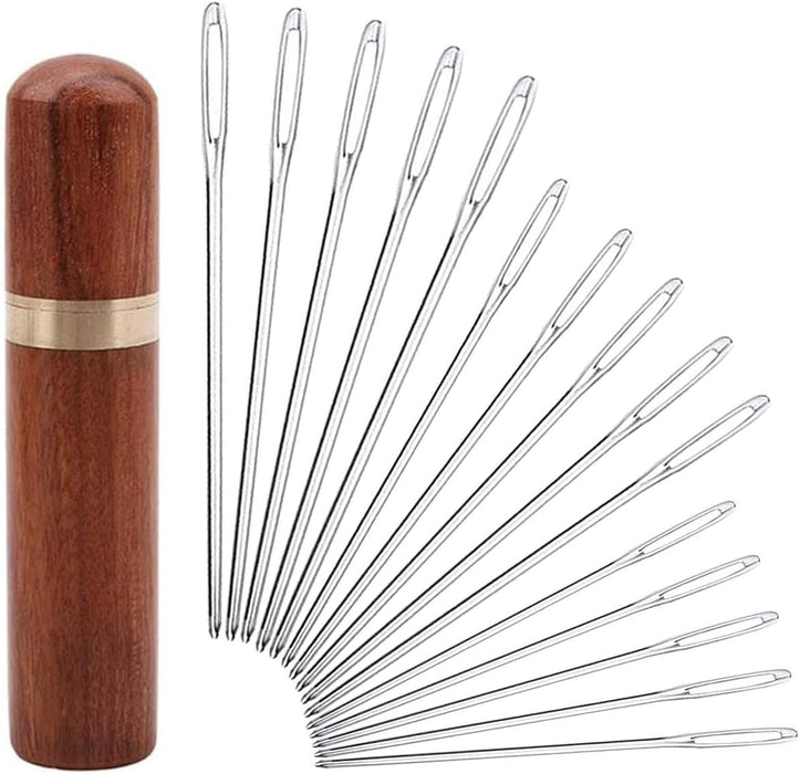 Tapestry Needle Set in Rosewood and Brass Case