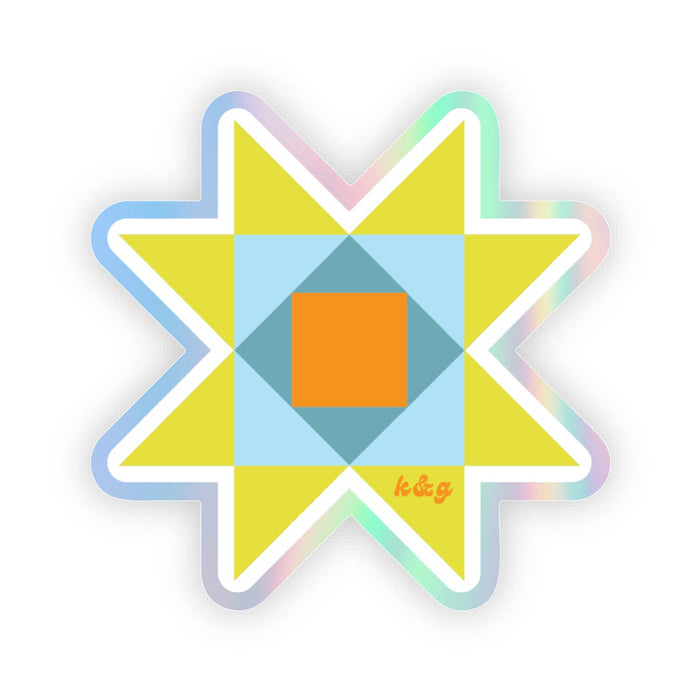 Holographic Quilt Star Sticker