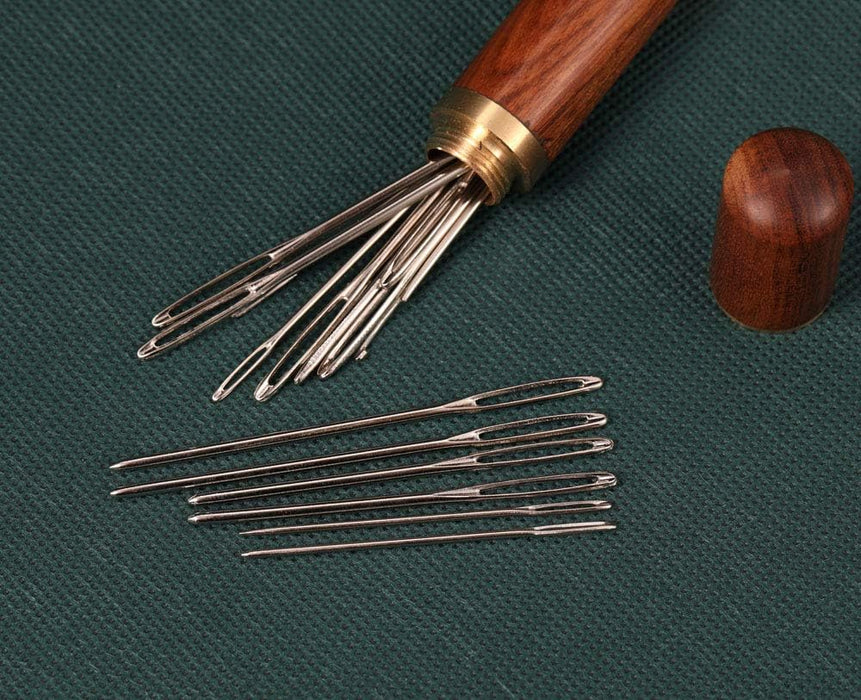 Tapestry Needle Set in Rosewood and Brass Case