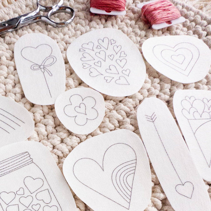 Hearts Stick and Stitch Embroidery Patterns