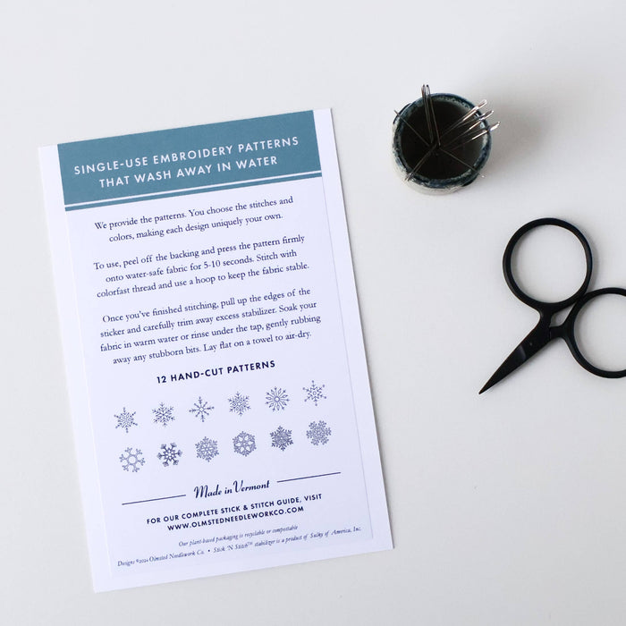 Snowflake Stick and Stitch Embroidery Patterns