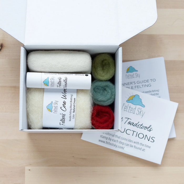 Forest Toadstools Mini Needle Felting Kit