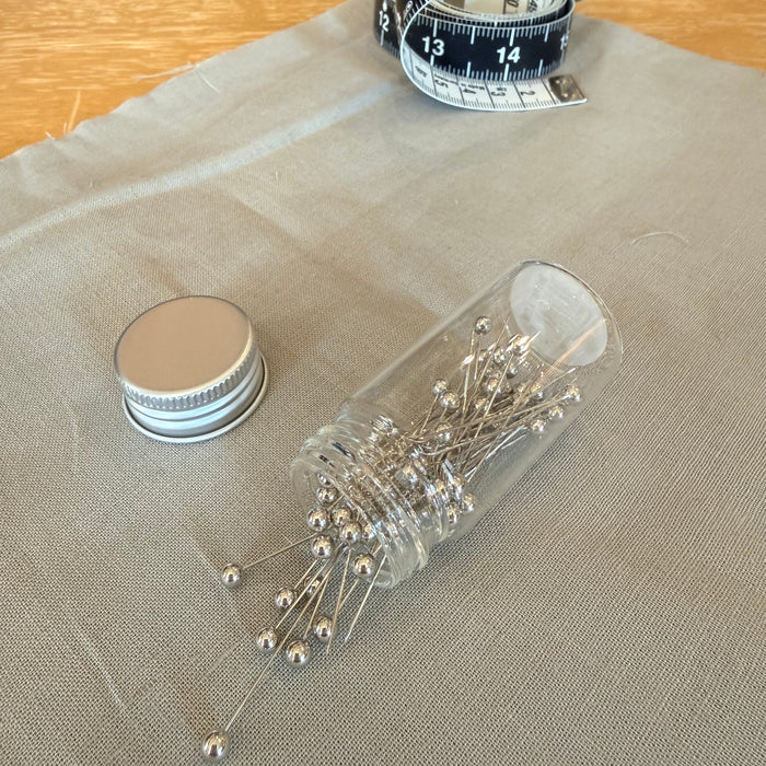 Plastic Head Pins In Glass Jar