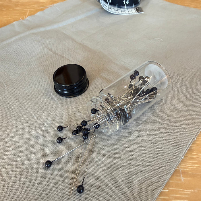 Plastic Head Pins In Glass Jar