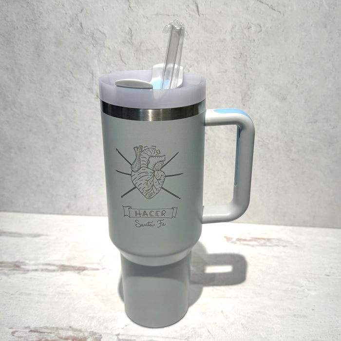 Hacer 40oz Tumbler with Handle: Laser Engraved