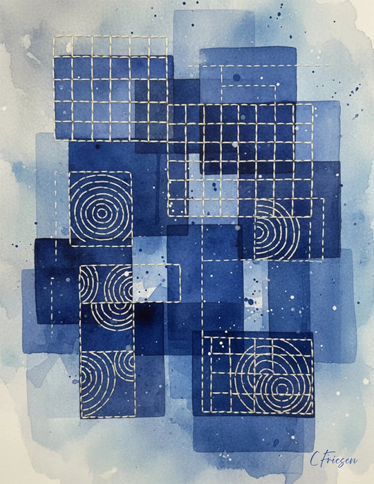 Sashiko Greeting Cards - Blank