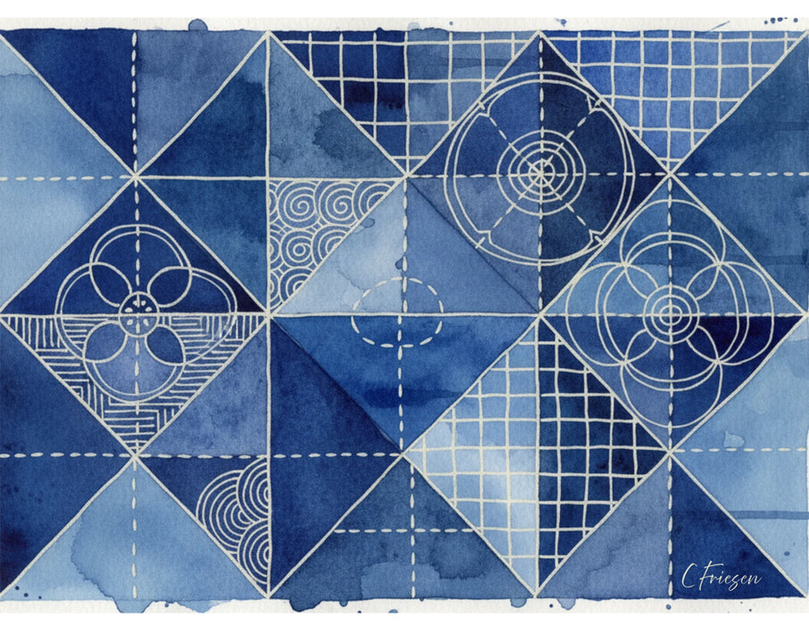 Sashiko Greeting Cards - Blank