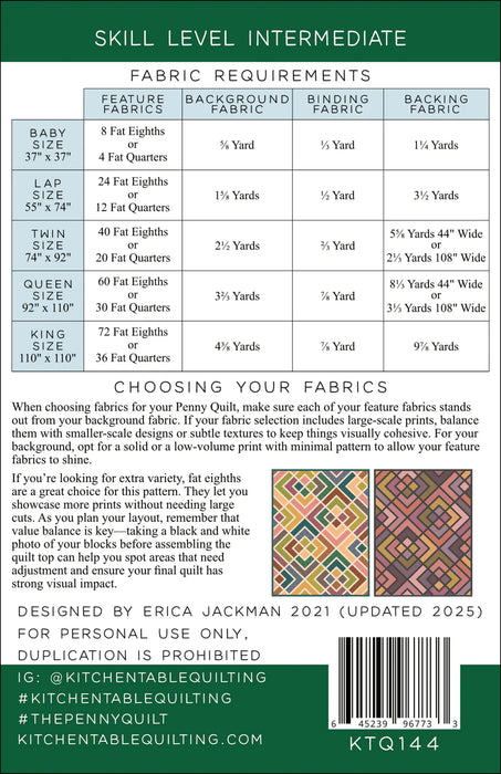 The Penny Quilt Pattern