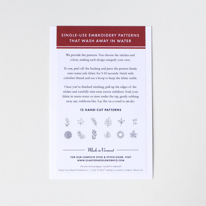 Autumn Botanicals Stick and Stitch Embroidery Patterns