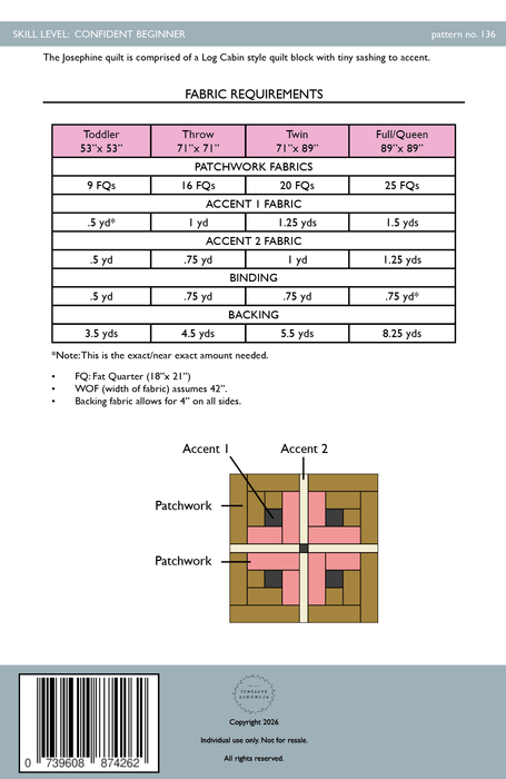 Josephine Quilt Pattern  |   Paper Version
