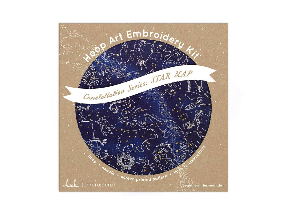 Star Map Embroidery Kit - 11" Hoop