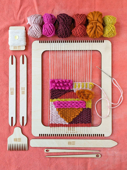 Frame Loom Weaving Kit - Warm Yarn Palette