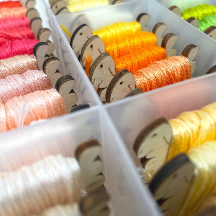 Nordic Sheep - Wood Thread Bobbins - Set of 10