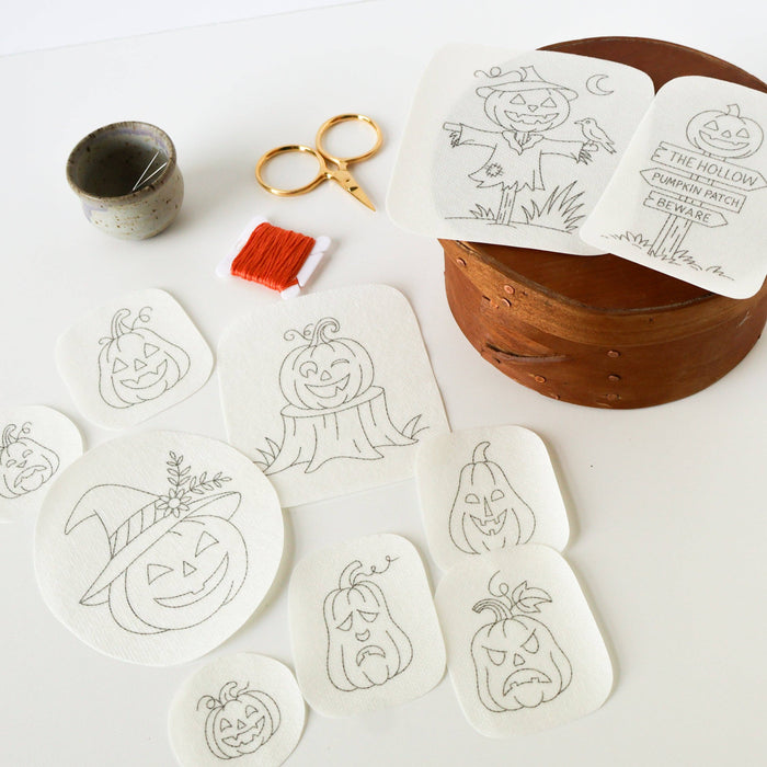 Jack O'Lantern Stick and Stitch Embroidery Patterns