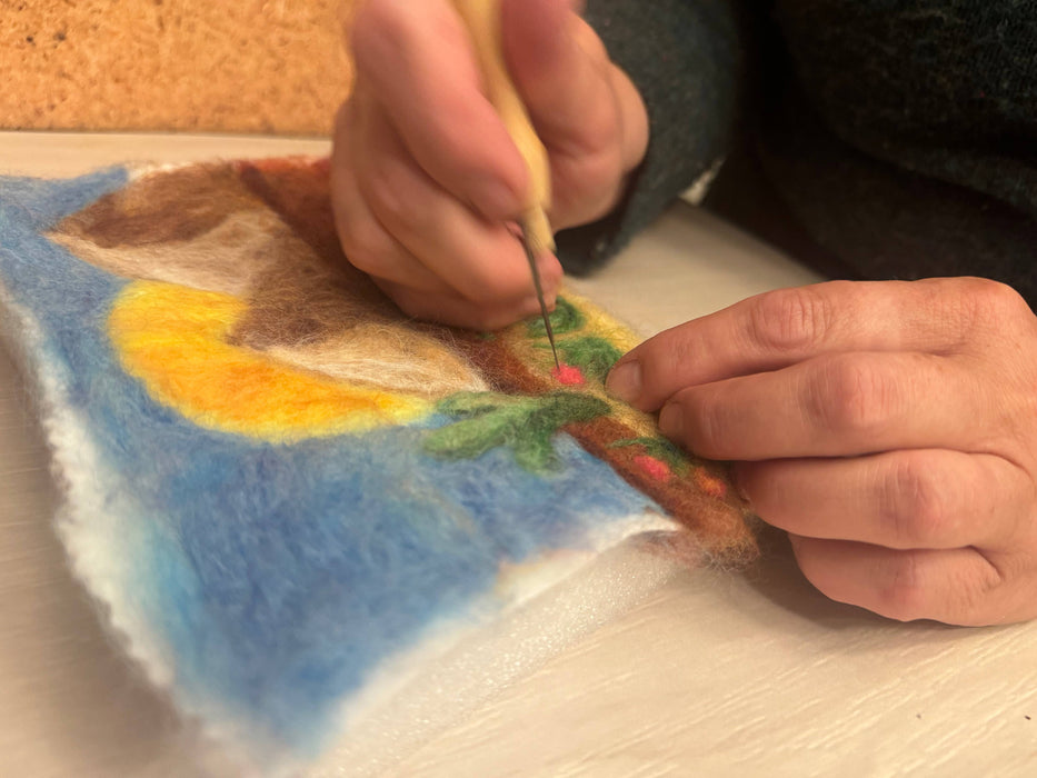 Needle Felting Painting with Wool DIY Kit