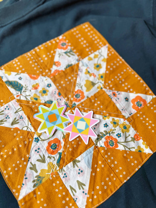 Holographic Quilt Star Sticker