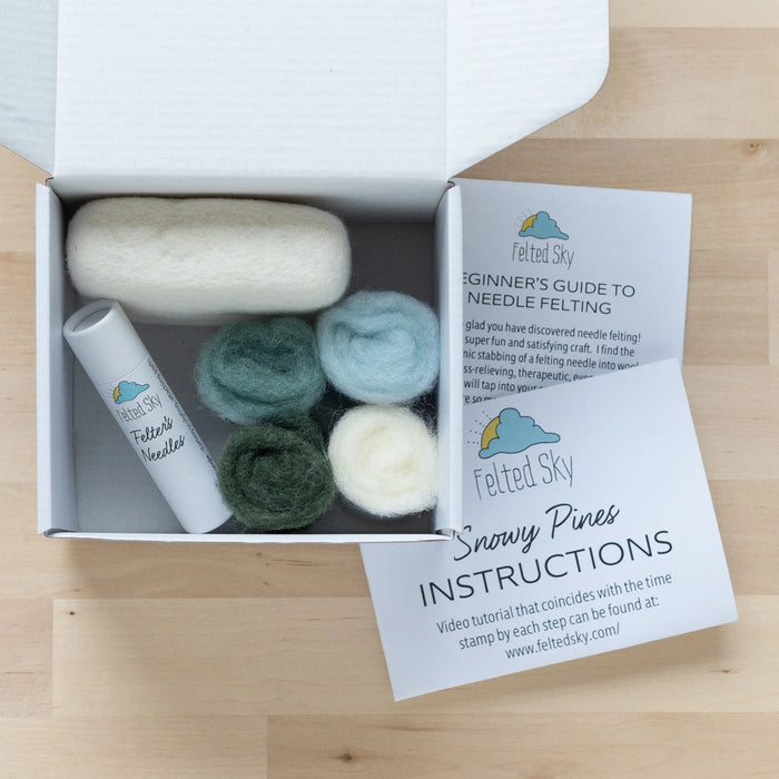 Snowy Pines Mini Needle Felting Kit