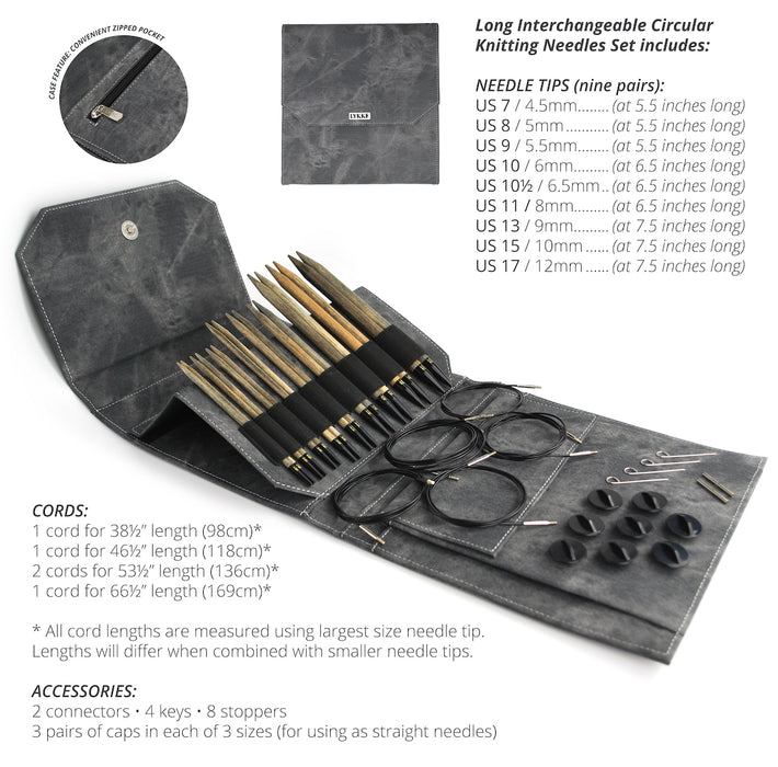 Driftwood Long Interchangeable Knitting Needle Set